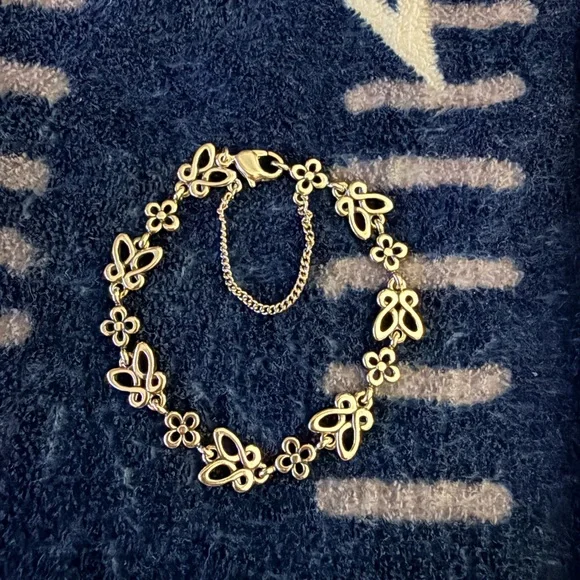 James Avery Silver Butterfly-Floral Bracelet - Picture 1 of 3